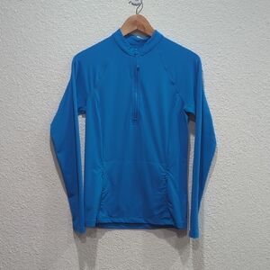 Title‎ Nine Women's Long Sleeve Quarter Zip Sun Shirt Sunbuster Size Small Blue